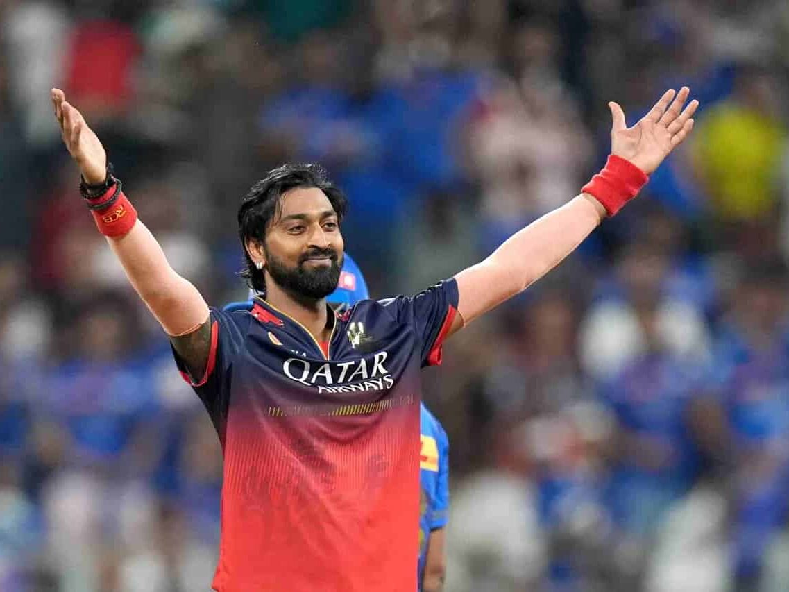 Krunal Pandya after taking a wicket